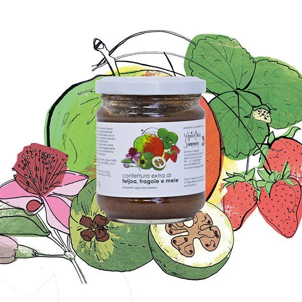 Composta di feijoa, fragole e mele